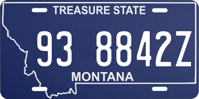 MT license plate 938842Z