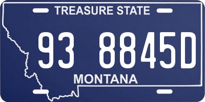 MT license plate 938845D