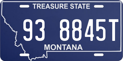 MT license plate 938845T