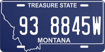 MT license plate 938845W