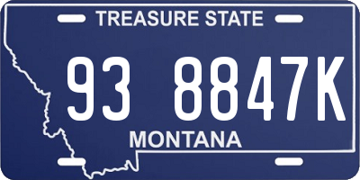 MT license plate 938847K