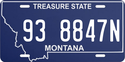 MT license plate 938847N