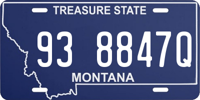 MT license plate 938847Q