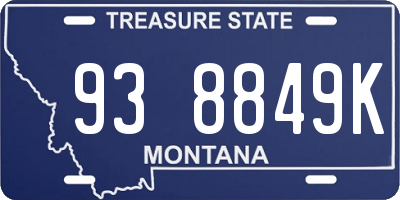 MT license plate 938849K