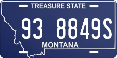 MT license plate 938849S