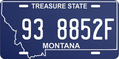 MT license plate 938852F