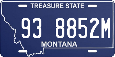 MT license plate 938852M