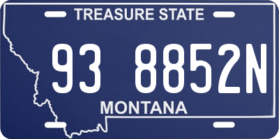 MT license plate 938852N