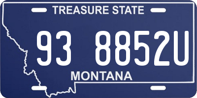 MT license plate 938852U