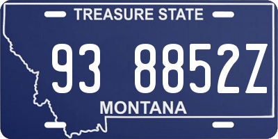 MT license plate 938852Z