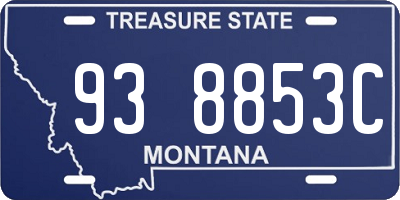 MT license plate 938853C