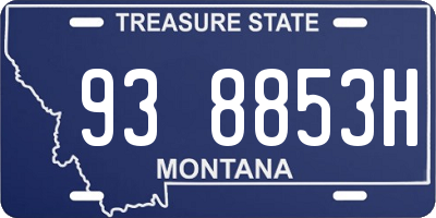 MT license plate 938853H