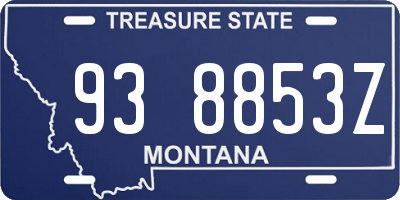 MT license plate 938853Z