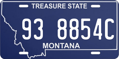 MT license plate 938854C