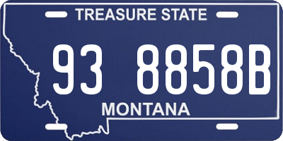 MT license plate 938858B