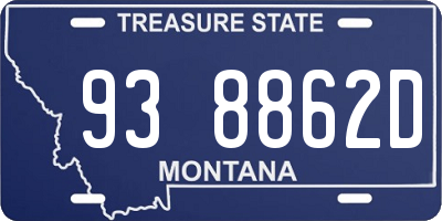MT license plate 938862D