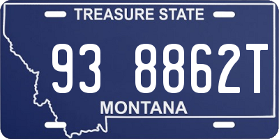 MT license plate 938862T