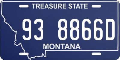 MT license plate 938866D