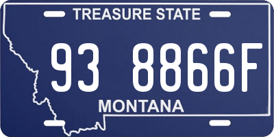 MT license plate 938866F