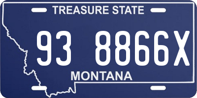 MT license plate 938866X