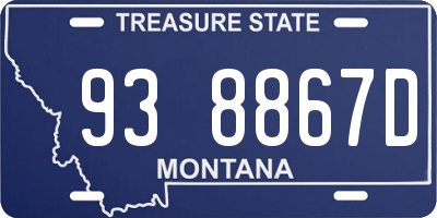 MT license plate 938867D