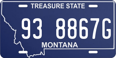 MT license plate 938867G