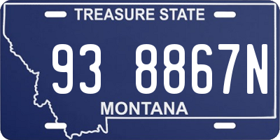 MT license plate 938867N