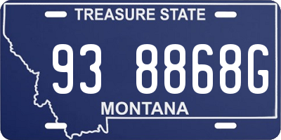 MT license plate 938868G