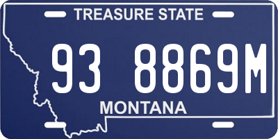 MT license plate 938869M