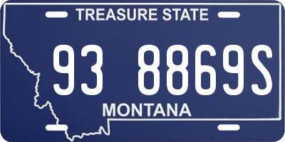 MT license plate 938869S