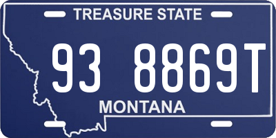 MT license plate 938869T