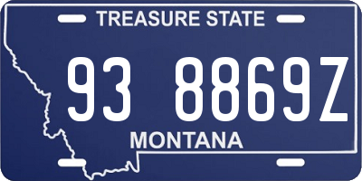MT license plate 938869Z