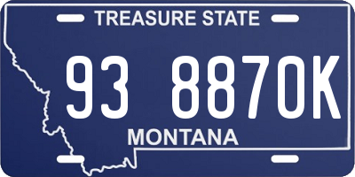 MT license plate 938870K