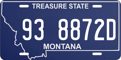 MT license plate 938872D