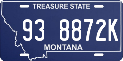 MT license plate 938872K