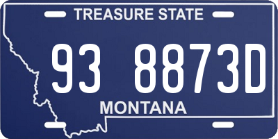 MT license plate 938873D