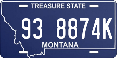 MT license plate 938874K