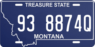 MT license plate 938874Q