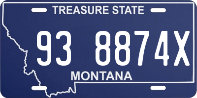 MT license plate 938874X