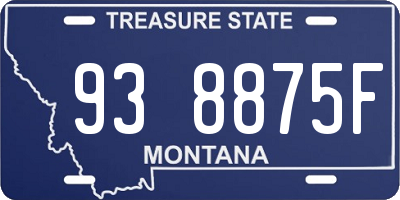 MT license plate 938875F