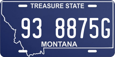 MT license plate 938875G