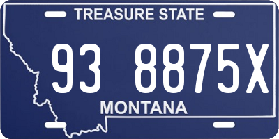 MT license plate 938875X