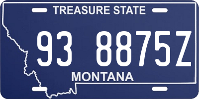 MT license plate 938875Z