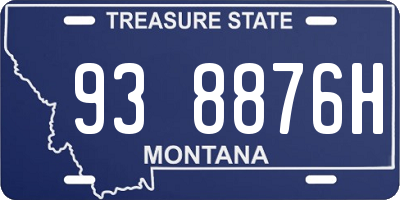 MT license plate 938876H