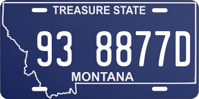 MT license plate 938877D
