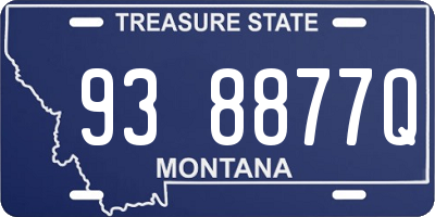 MT license plate 938877Q