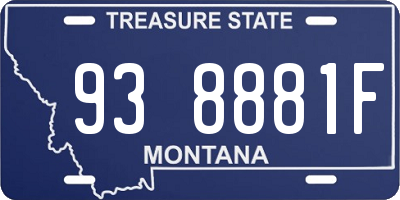 MT license plate 938881F