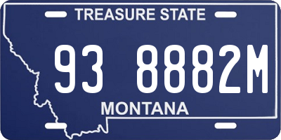 MT license plate 938882M