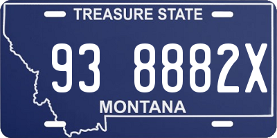 MT license plate 938882X