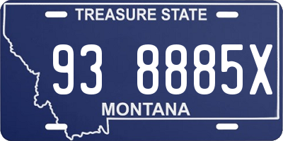 MT license plate 938885X
